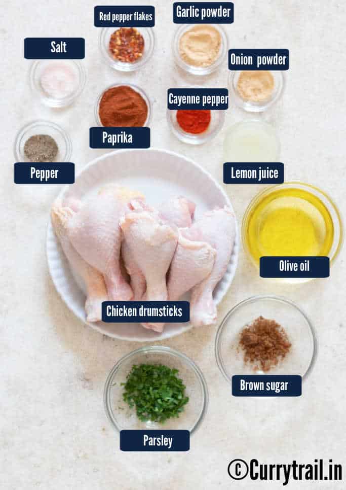 all ingredients for baked paprika chicken