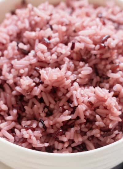 close view of purple rice