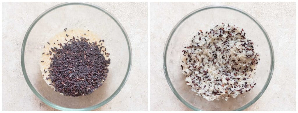 rinsing black rice