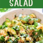 spicy cucumber salad with text