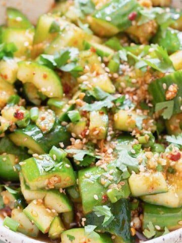 Chinese salad using smashed cucumber