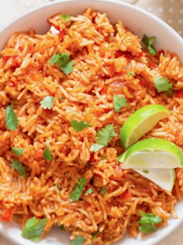 a bowl of Spanish rice