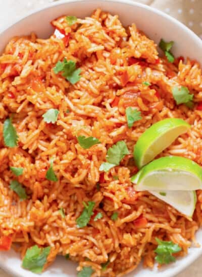a bowl of Spanish rice