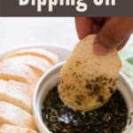 bread dipping oil with text