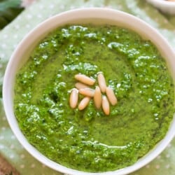 parsley pesto in bowl