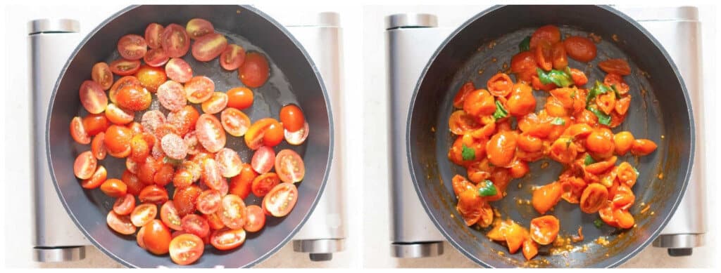 making blistered tomatoes