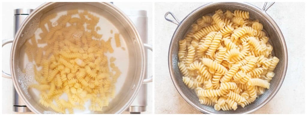 cooking pasta for pasta salad