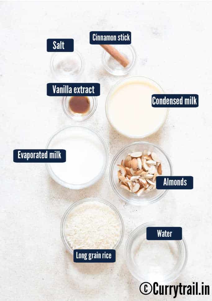 all ingredients for rice based milk