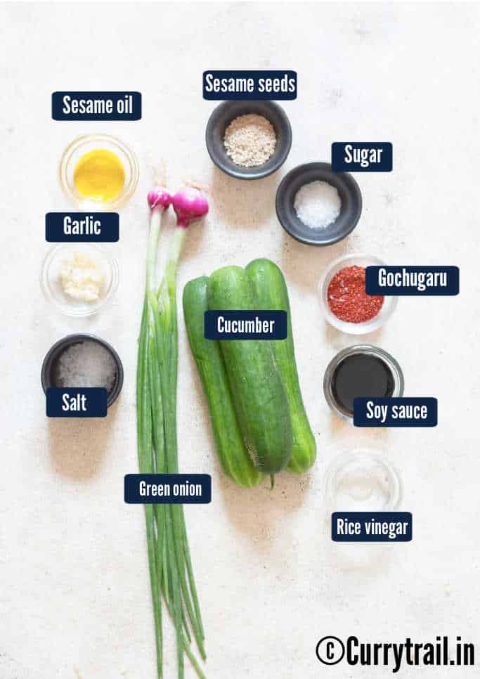 all ingredients for Korean salad