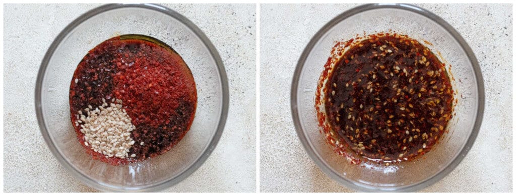 making Korean salad dressing
