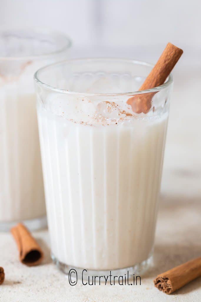 close view of Mexican rice milk