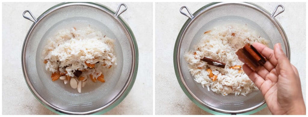 soaked rice for Mexican horchata recipe