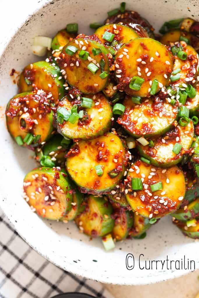 cucumber salad in Korean spicy dressing
