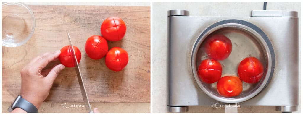 blanching tomatoes