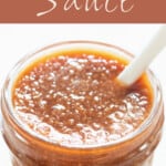 close view of fresh ginger dipping sauce with text