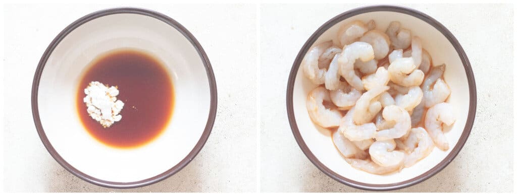 marinating shrimp in sauce