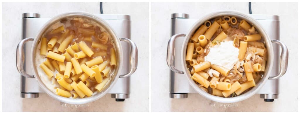 creamy onion pasta cooked in one pot