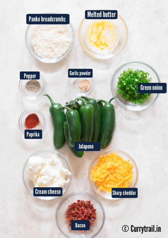all ingredients for jalapeno poppers