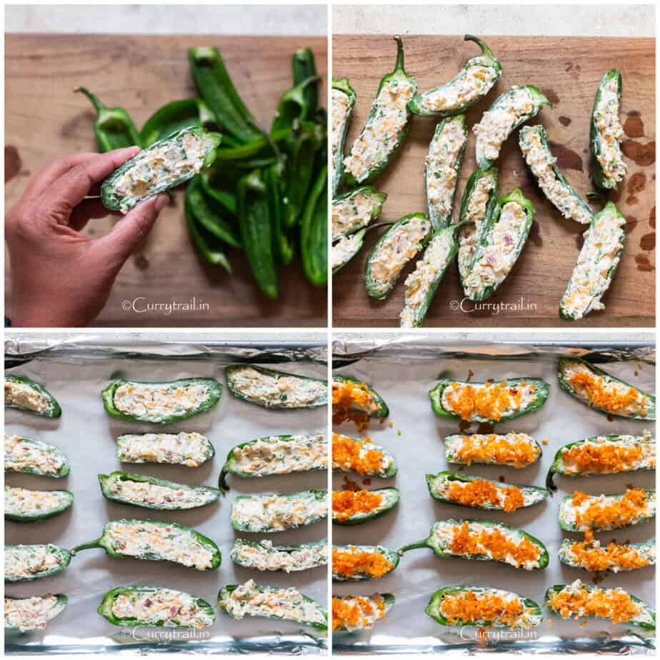 stuffing jalapenos and bake in oven