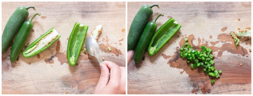 prepping jalapenos for popper dip