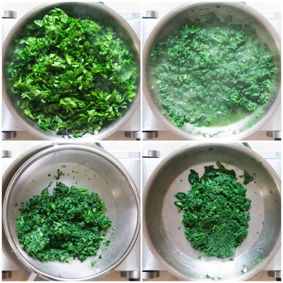 cooking spinach for stuffing