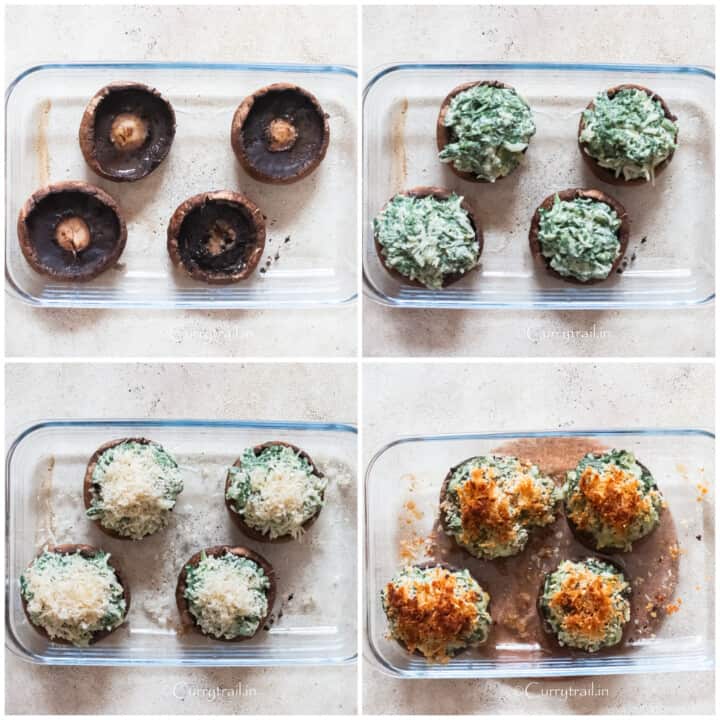 The Best Spinach Stuffed Portobello Mushrooms - Curry Trail