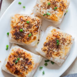rice wrappers dumplings with vegetable filling