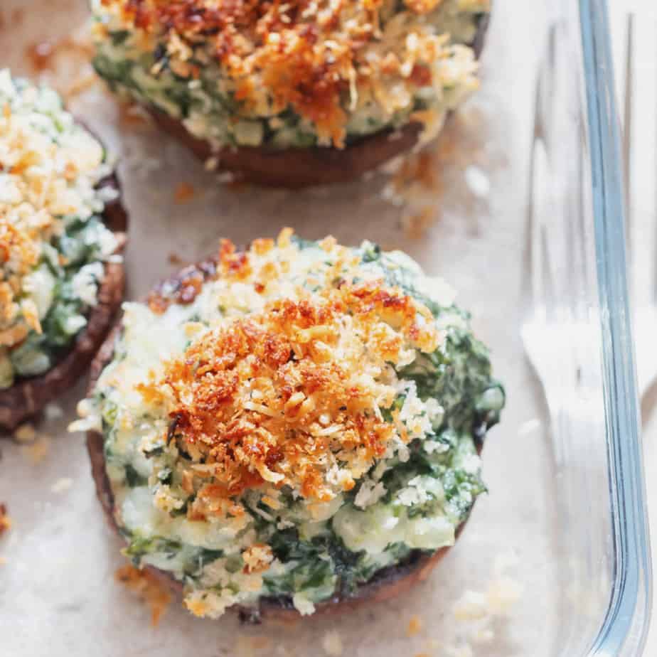 The Best Spinach Stuffed Portobello Mushrooms - Curry Trail