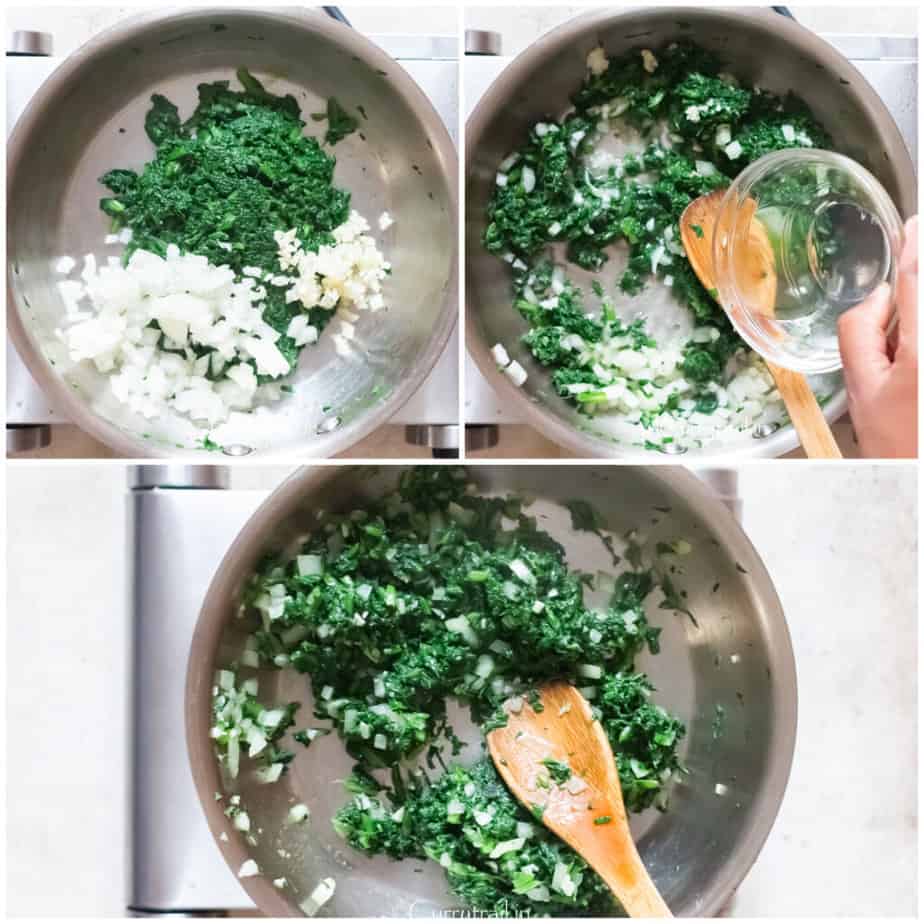 cooking spinach for stuffing
