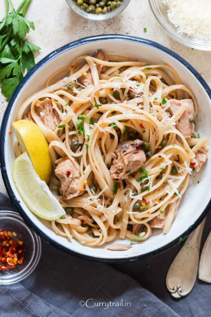 tuna pasta in a bowl