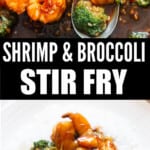 shrimp with broccoli stir fry with text