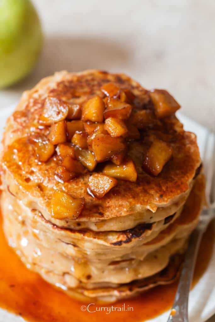 close up view of fall pancakes