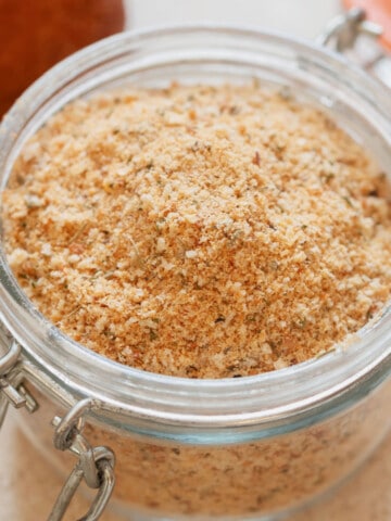 homemade bread crumbs with Italian seasoning