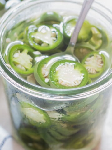 close up view of pickle jalapeno