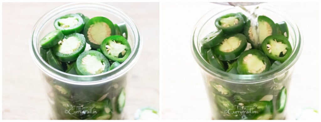 making of pickled jalapenos