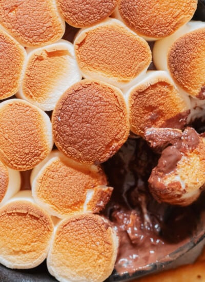 close up view of marshmallow dip