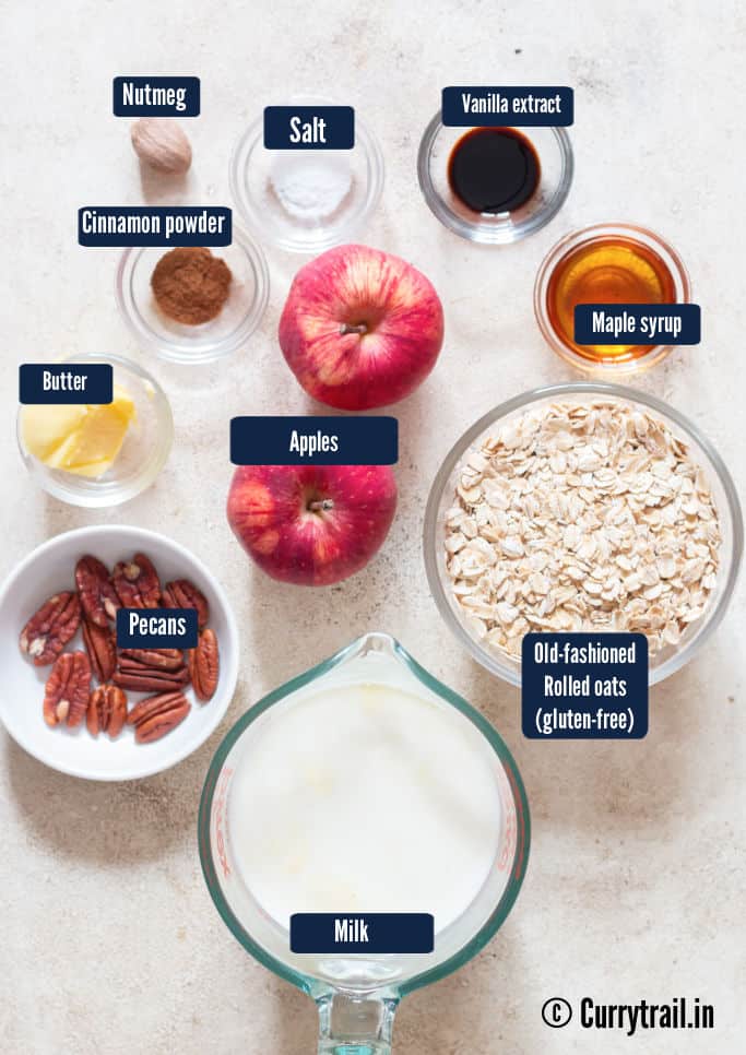 all ingredients for apple oatmeal