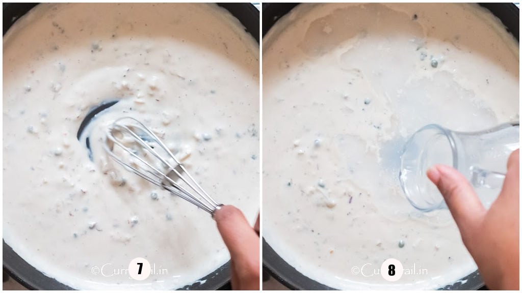 Picture collage of making creamy lemon sauce for pasta.