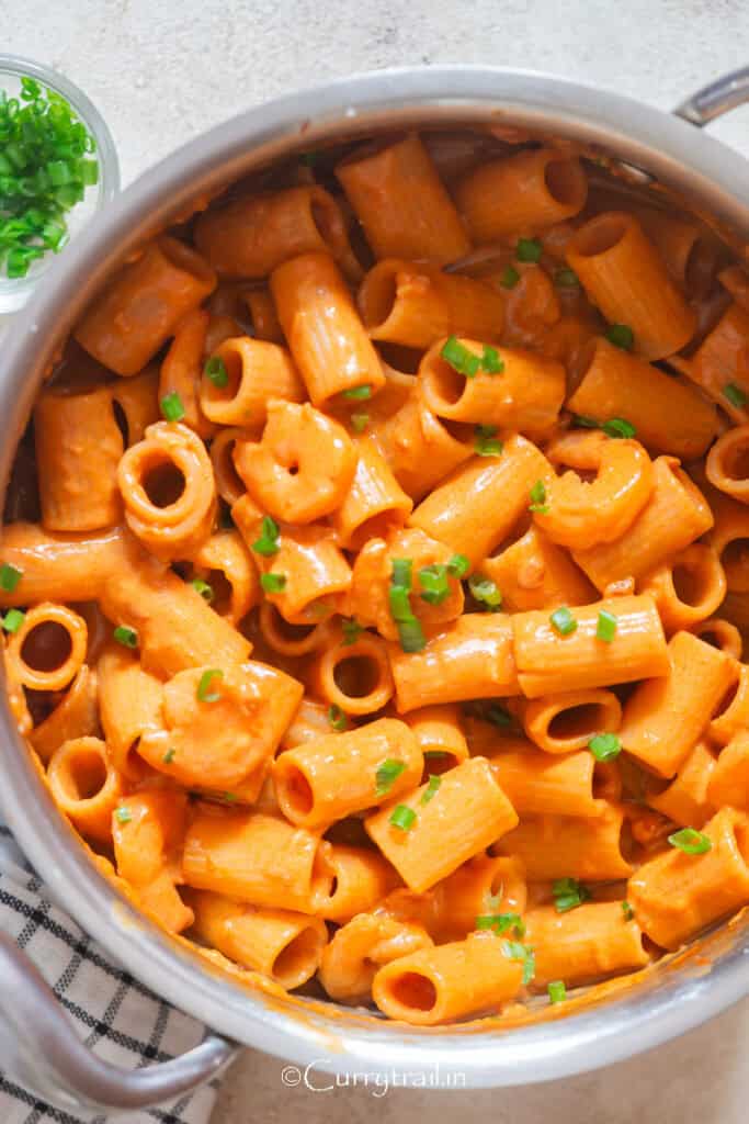 pasta in creamy gochujang sauce.