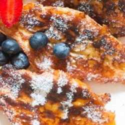 sweet French toast with croissant.