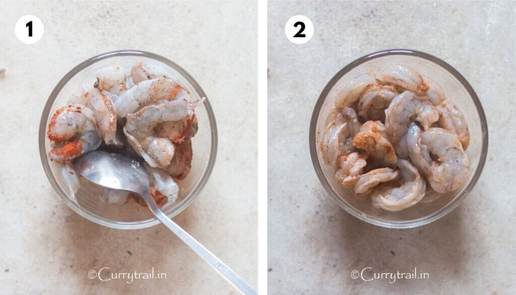 shrimp marinated in spices.