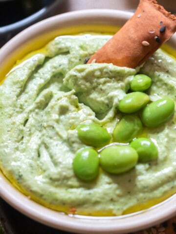 green hummus made with edamame.