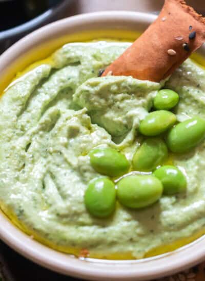 green hummus made with edamame.