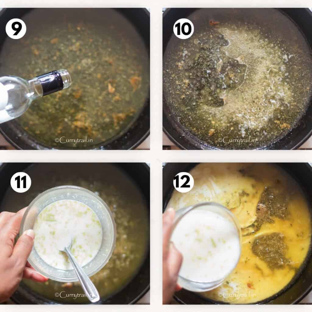 deglazing pan with dry white wine.