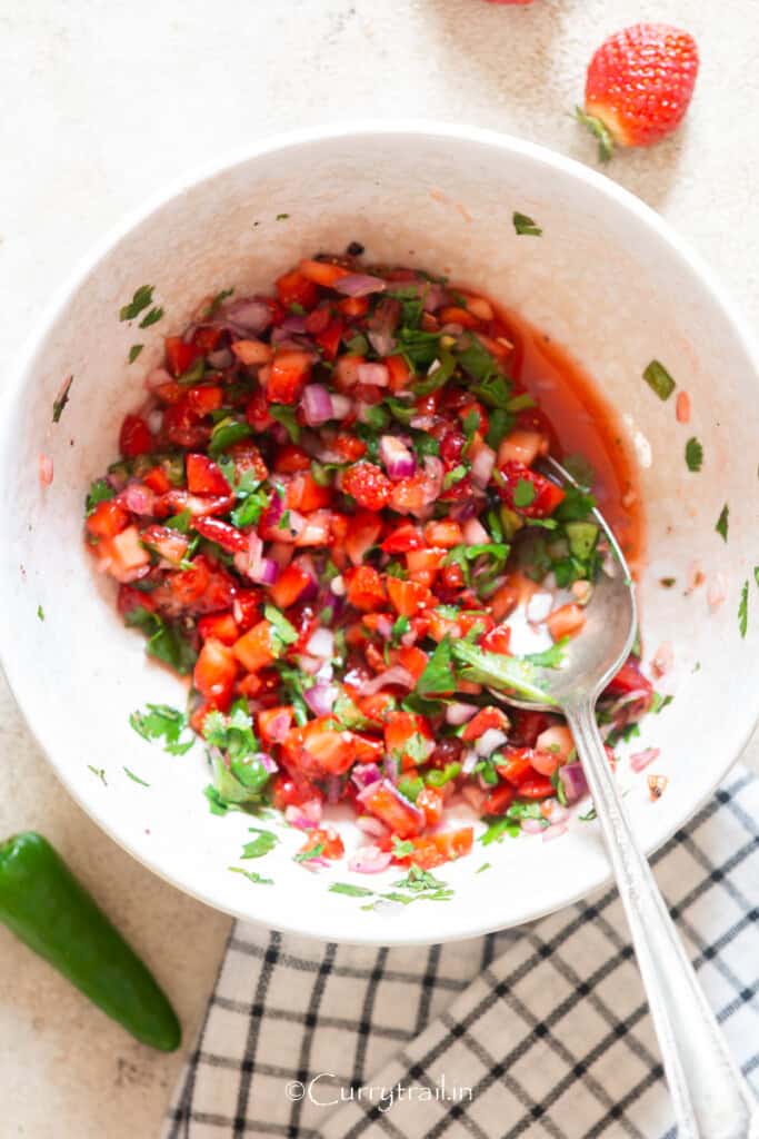 berry salsa in a bowl.