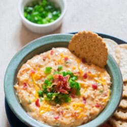 dip for starters with crackers to dip in.