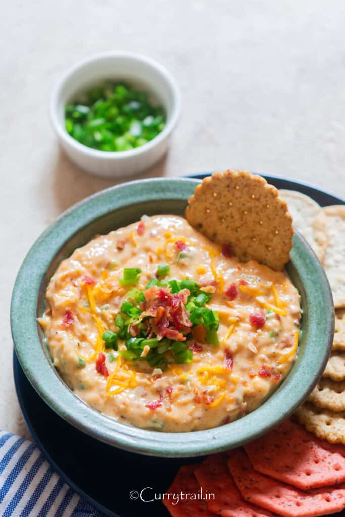 dip for starters with crackers to dip in.