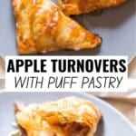 puff pastry filled with cinnamon apples and sugar glaze drizzed on top.